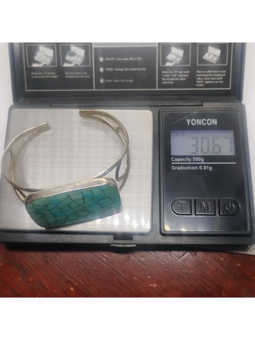 Jay King DTR Sterling Silver and Turquoise Mosaic Cuff Bracelet Size 6.5 - Picture 9 of 10